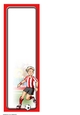 Womens Football Dudess Red, White Strip Large Vertical DL Insert