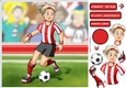 Womens Football Dudess Red, White Strip 8x8 Quick Card