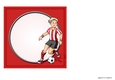 Womens Football Dudess Red, White Strip 7x7 Quick Card Insert