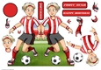 Womens Football Dudess Red, White Strip Shaped Card