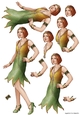 Art Deco Lady Arabella Decoupage Sheet (Green)