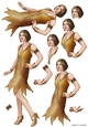 Art Deco Lady Arabella Decoupage Sheet (Gold)