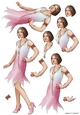 Art Deco Lady Arabella Decoupage Sheet (Pink)