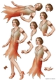 Art Deco Lady Arabella Decoupage Sheet (Peach)