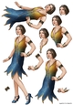 Art Deco Lady Arabella Decoupage Sheet (Dark Blue)