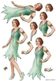 Art Deco Lady Arabella Decoupage Sheet (Aqua)