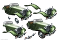 Vintage Sports Car Decoupage Sheet (Green)