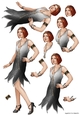 Art Deco Lady Arabella Decoupage Sheet (Black)