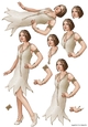 Art Deco Lady Arabella Decoupage Sheet (Cream)