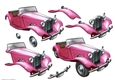 Vintage Sports Car Decoupage Sheet (Pink)