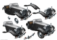 Vintage Sports Car Decoupage Sheet (Black)