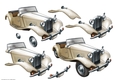 Vintage Sports Car Decoupage Sheet (Cream)