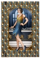 Art Deco Lady Arabella A4 Gift Box (Dark Blue)