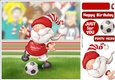 Football Gnome Red and White 8x8 Quick Card