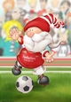 Football Gnome Red and White A4