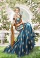 Art Deco Lady Lola 4 A4 (Dark Blue)