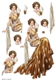 Art Deco Lady Lola Decoupage Sheet Gold