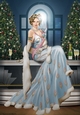 Art Deco Lady Christmas Lola A4 Blue