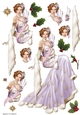 Art Deco Lady Christmas Lola Decoupage Sheet Lilac