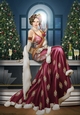 Art Deco Lady Christmas Lola A4 Dark Pink