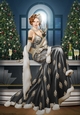 Art Deco Lady Christmas Lola A4 Black