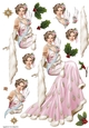 Art Deco Lady Christmas Lola Decoupage Sheet Pink