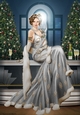 Art Deco Lady Christmas Lola A4 Silver