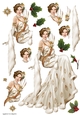 Art Deco Lady Christmas Lola Decoupage Sheet Cream