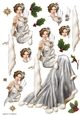 Art Deco Lady Christmas Lola Decoupage Sheet Silver