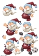Football Gnome Dark Red and Blue Decoupage Sheet
