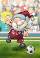 Football Gnome Dark Red and Blue A4