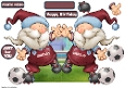 Football Gnome Dark Red and Blue Shaped Card