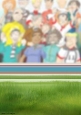 Football Dude Dark Red and Blue Pitch Scene
