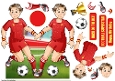 Young Footballer Dude Red, White and Yellow Shaped Card