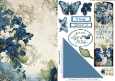 Butterfly Bouquet Bookmark Card Dark Blue