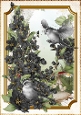 Long Tailed Bird with Blossom Black A4