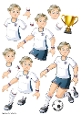 Young Footballer Dude White, Red and Blue Decoupage Sheet