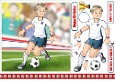 Young Footballer Dude White, Red and Blue 7x7 Quick Card