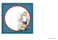 Young Footballer Dude White, Red and Blue 7x7 Quick Card Insert