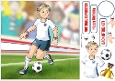 Young Footballer Dude White, Red and Blue 8x8 Quick Card