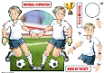 Young Footballer Dude White, Red and Blue Shaped Card