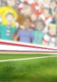 Football Dude Red, White and Blue Pitch Scene