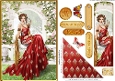 Art Deco Lola Bookmark Card Red