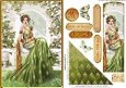 Art Deco Lola Bookmark Card Green