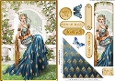 Art Deco Lola Bookmark Card Dark Blue