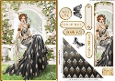 Art Deco Lola Bookmark Card Black