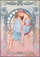 Art Nouveau Delphine A4 Blue