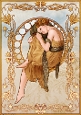 Art Nouveau Delphine A4 Gold