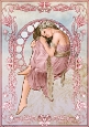 Art Nouveau Delphine A4 Pink