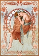 Art Nouveau Delphine A4 Peach